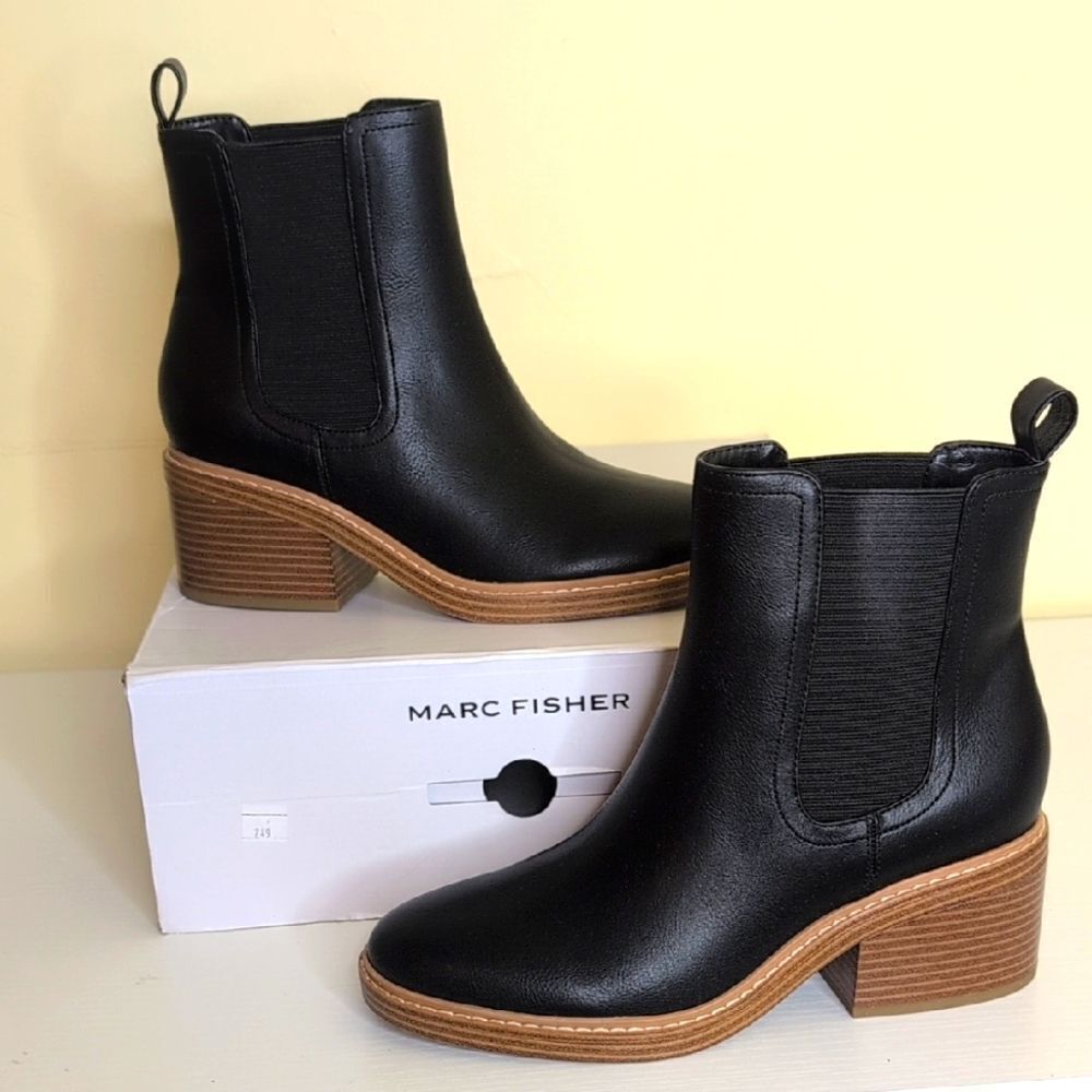 Marc Fisher Size 8 Modesty 2 Black Heeled Boot, NEW In Box